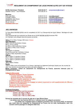 règlement du championnat de ligue rhone-alpes 2017 de