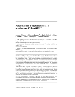 Parallélisation d`opérateurs de TI : multi