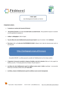 Présentation de l`éco quizz