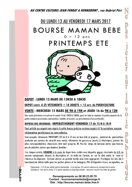 au format PDF - Bourse maman b&eacute;b&eacute;