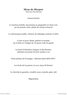 Menu du Marquis