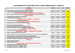calendrier des s&eacute;minaires sp&eacute;cialis&eacute;s programm&eacute;s &agrave; abidjan