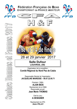 28 et 29 janvier 2017 - F&eacute;d&eacute;ration Fran&ccedil;aise de Boxe