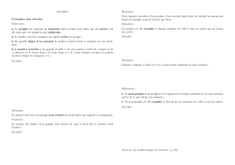 Graphes I Graphes non orientés Définitions