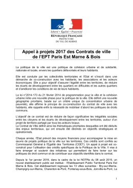 Appel &agrave; projet 2017 - Mairie de Champigny sur marne