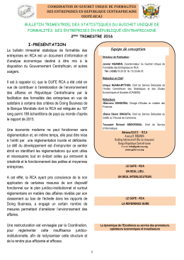 2 - Guichet Unique de Formalit&eacute;s des Entreprises en Centrafrique