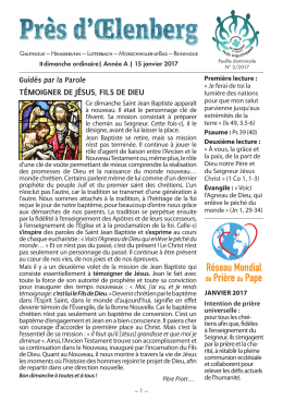 Feuille dominicale du II DIM. ORD. A (no 2/2017)