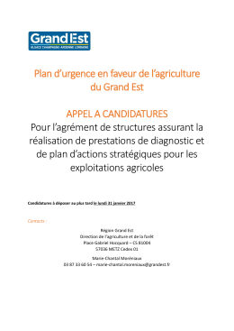 Appel &agrave; candidature pour l`agr&eacute;ment de