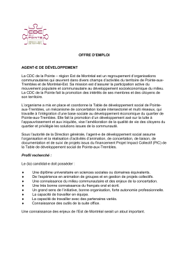 OFFRE D`EMPLOI AGENT-E DE