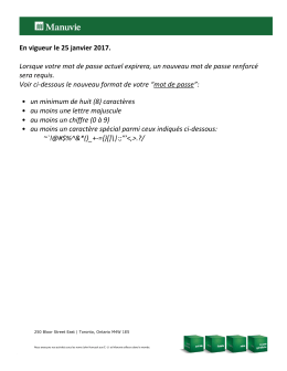 En vigueur le 25 janvier 2017. Lorsque votre mot de passe actuel