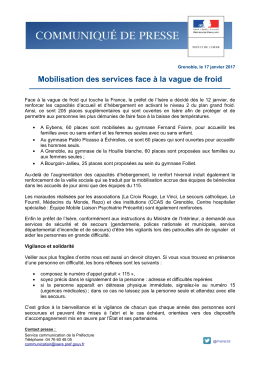 Mobilisation des services face à la vague de froid