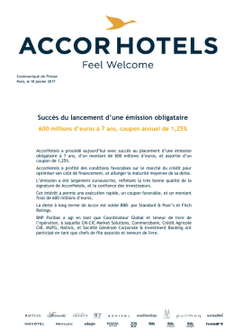 Succ&egrave;s du lancement d`une &eacute;mission obligataire