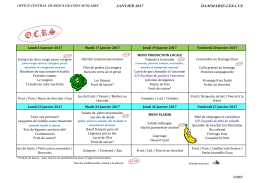 Menus scolaires - Mairie de Dammarie-Les-Lys