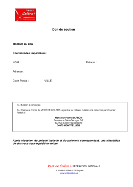 Formulaire don - Vent de Col&egrave;re