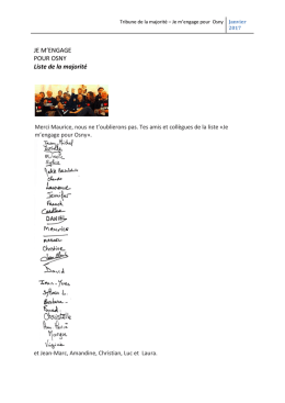 &ldquo;Je m`engage pour Osny&rdquo; &ndash; Janvier 2017