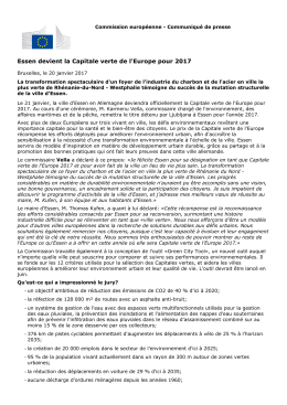 Essen devient la Capitale verte de l`Europe pour 2017