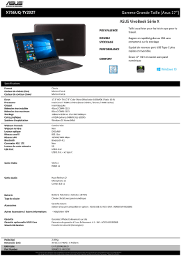 ASUS VivoBook Série X X756UQ-TY292T Gamme Grande Taille