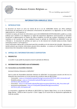 2016 information annuelle vf - warehouse estates