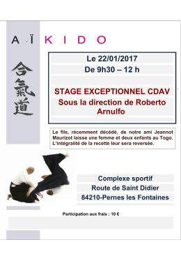 Affiche à télécharger - Comité Départemental d`Aikido du Vaucluse