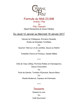 Menu de la Semaine