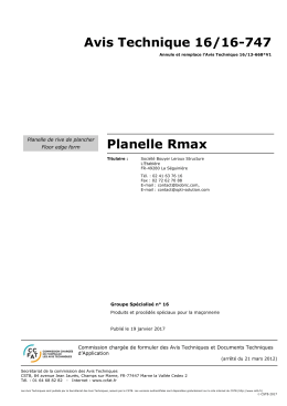 Avis Technique 16/16-747 Planelle Rmax