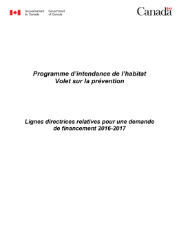 Lignes directrices pour une demande de financement du PIH