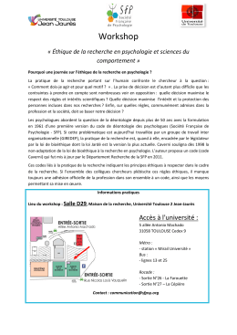 d`info en cliquant ici - Société Française de Psychologie
