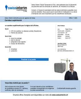 Carreleur exp&eacute;riment&eacute; - PDF de l`Annonce du 20.01