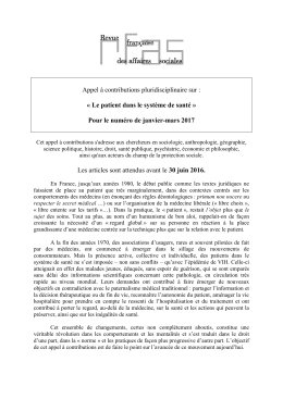 Le patient dans le système de santé - Ministère des Affaires sociales