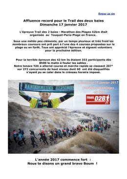 Affluence record pour le Trail des deux baies