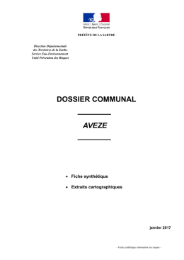 Fiche synth&eacute;tique des risques