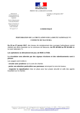 communiqué de presse relatif aux Travaux de jour