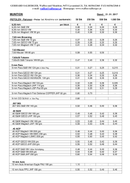 GERHARD SALBERGER, Waffen und Munition, 9473 Lavam&uuml;nd 21