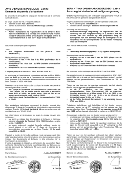 AVIS D`ENQUETE PUBLIQUE - J.9843 Demande de permis d