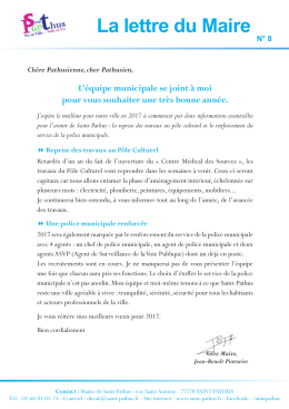 La lettre du Maire - Ville de Saint