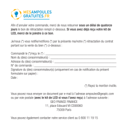 Télécharger le bon de rétractation de commande