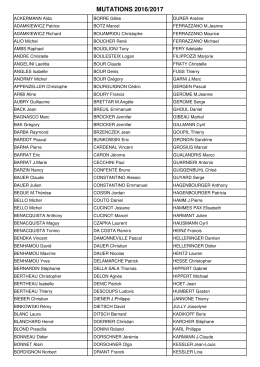 liste des mutations 2016/2017