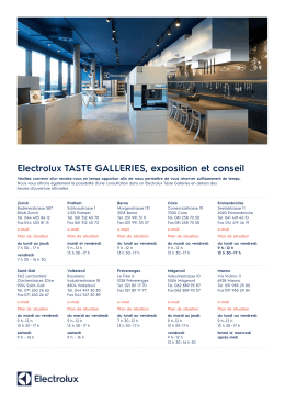 Electrolux TASTE GALLERIES, exposition et conseil