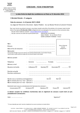 Télécharger la fiche d`inscription et le règlement du concours.