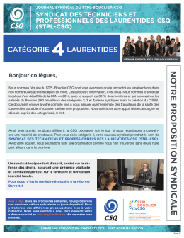 Feuillet cat&eacute;gorie 4 Laurentides, STPL - stpl