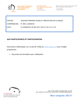 Bon congr&egrave;s 2017! - Ordre des dentistes du Qu&eacute;bec