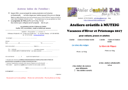 Ateliers créatifs à MUTZIG