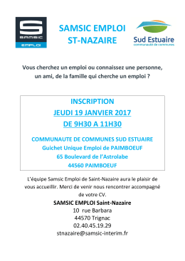 jeudi 19 janvier de 9h30 à 11h30, 65 boulevard de l`Astrolabe