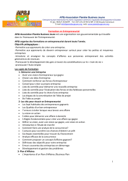 1 Formation en Entrepreneuriat APBJ-Association