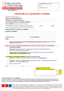 formulaire de changement d`adresse - Sapeurs
