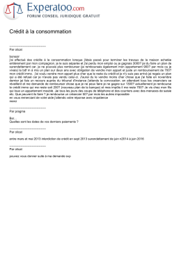 Cr&eacute;dit &agrave; la consommation