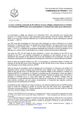 18 janvier 2017 - curia