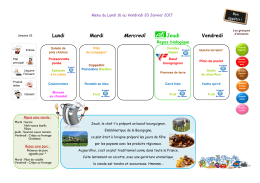 Menu de la semaine