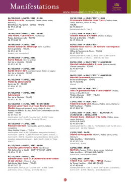 Manifestations du 13 au 22 janvier 2017