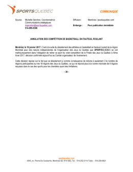 ANNULATION DES COMP&Eacute;TITIONS DE